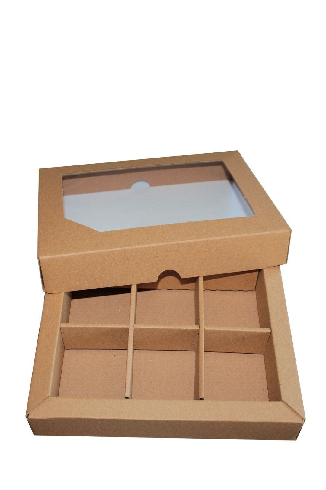 Çok Amaçlı Hediyelik Kutu 6 Bölmeli Kraft 20x16x3.5 Cm