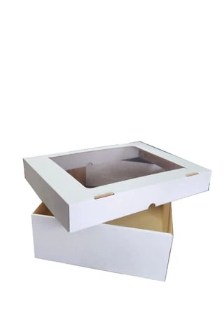 Pasta Kutusu Beyaz Pencereli 35x25x10 Cm 