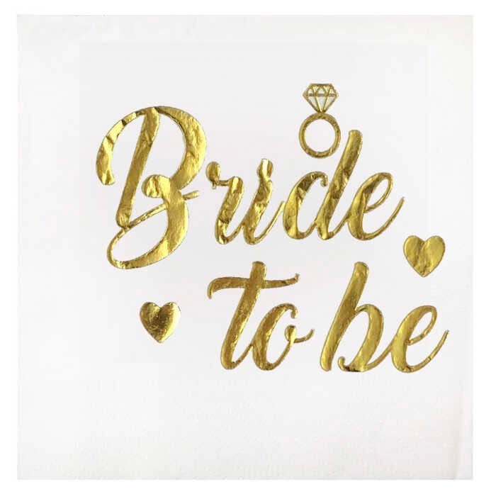 Bride To Be Peçete Varaklı Yüzüklü Gold