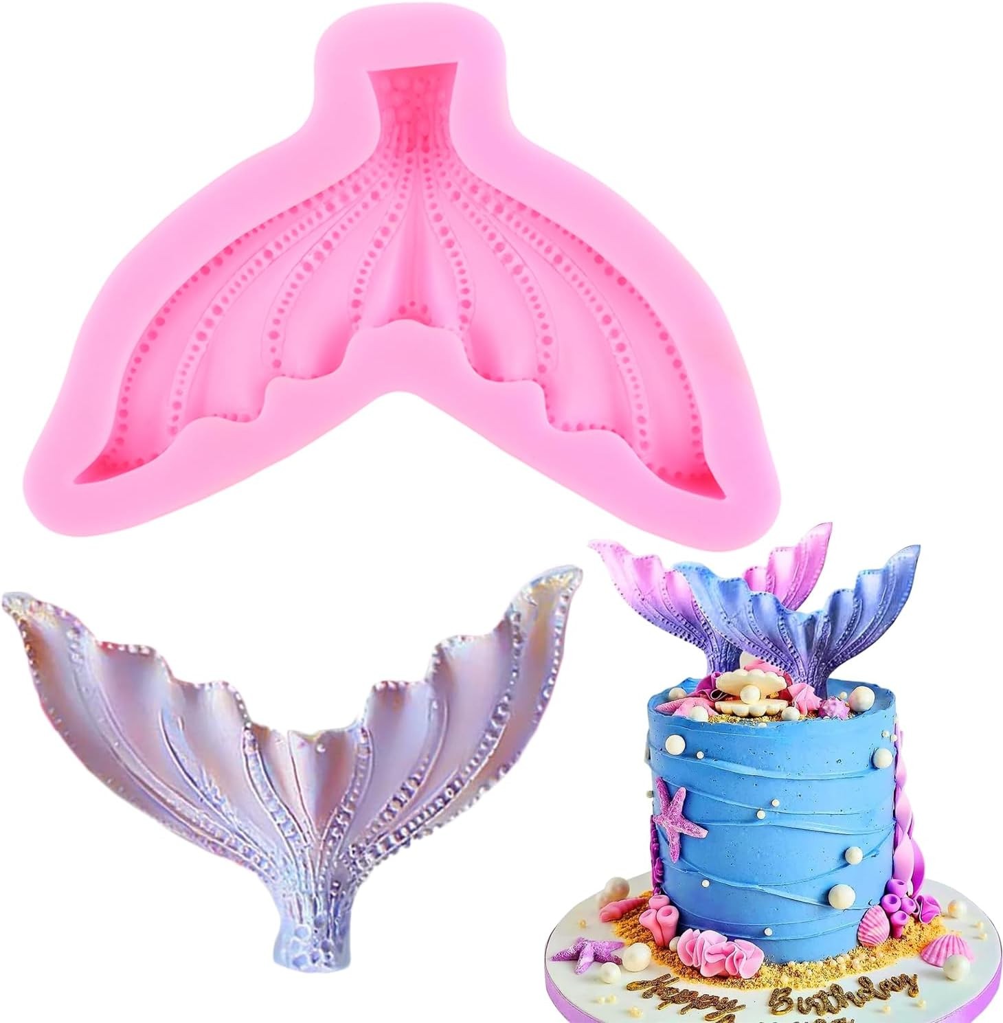 Deniz Kızı Kuyruğu Silikon Kalıp 10 cm 36G