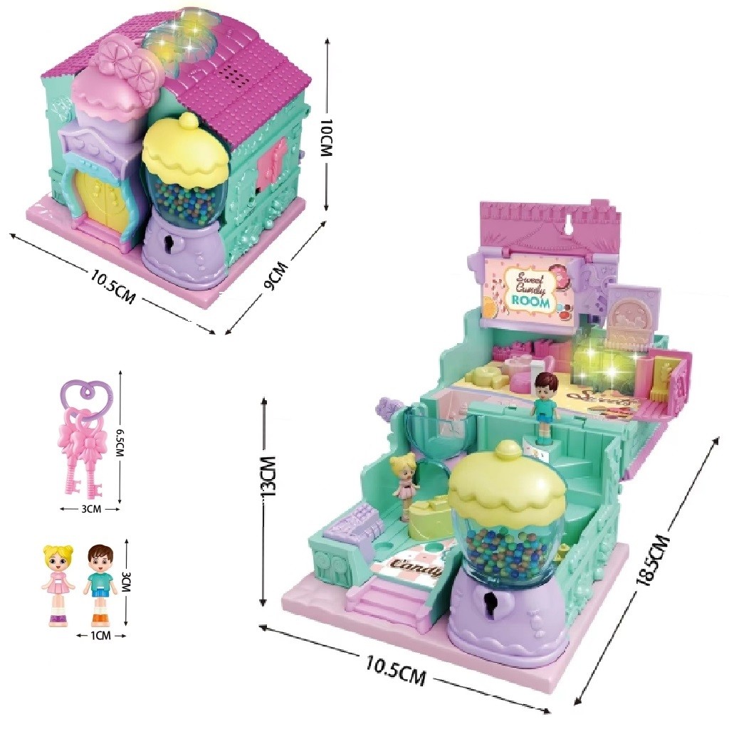 Işıklı Aksesuarlı Açılıp Katlanabilir Ev Serisi Sweet Candy Room