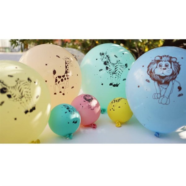 Mat Büyük Balon Safari Karışık Renk 5'li