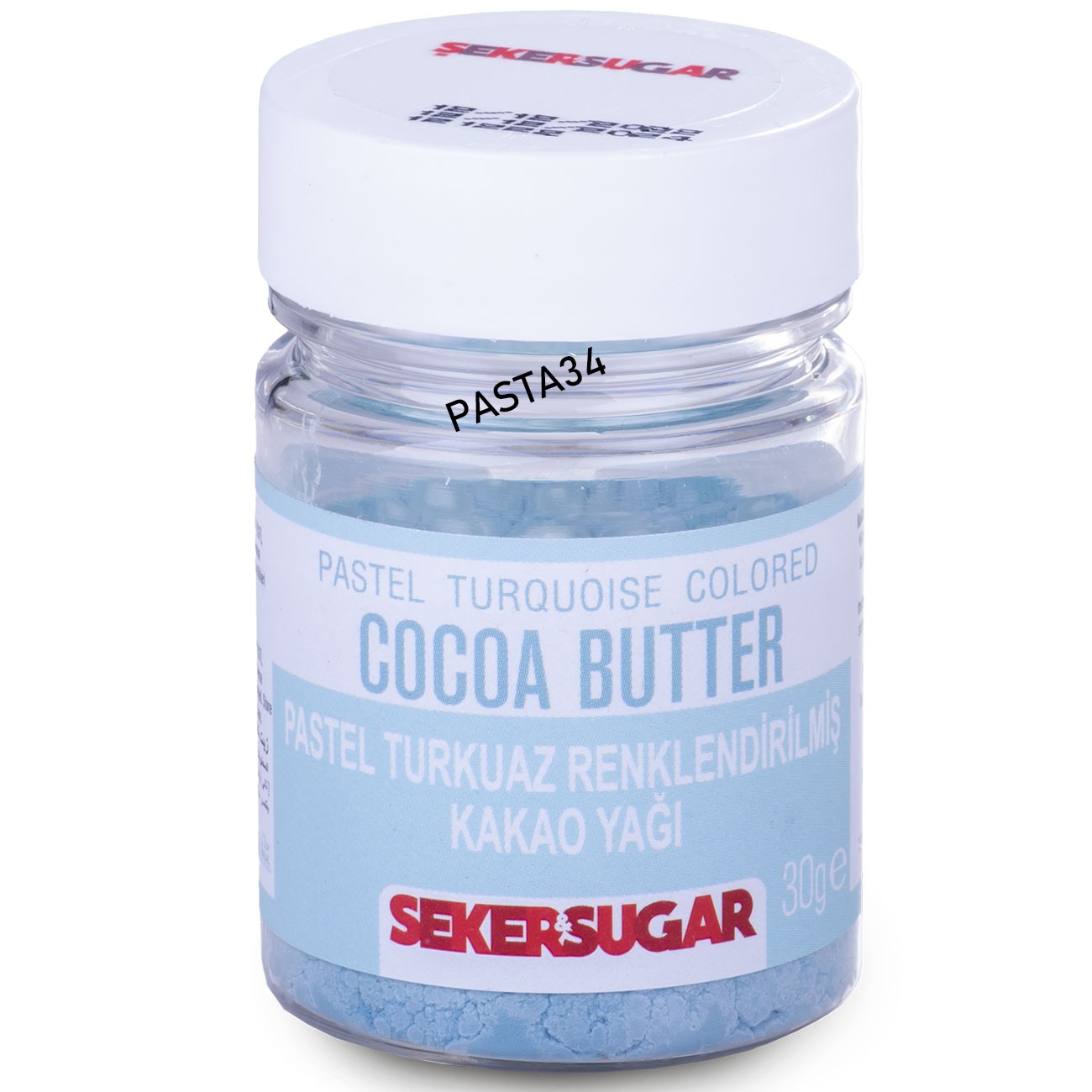 Şeker & Sugar Renklendirilmiş Kakao Yağı 30 Gr - Pastel Turkuaz