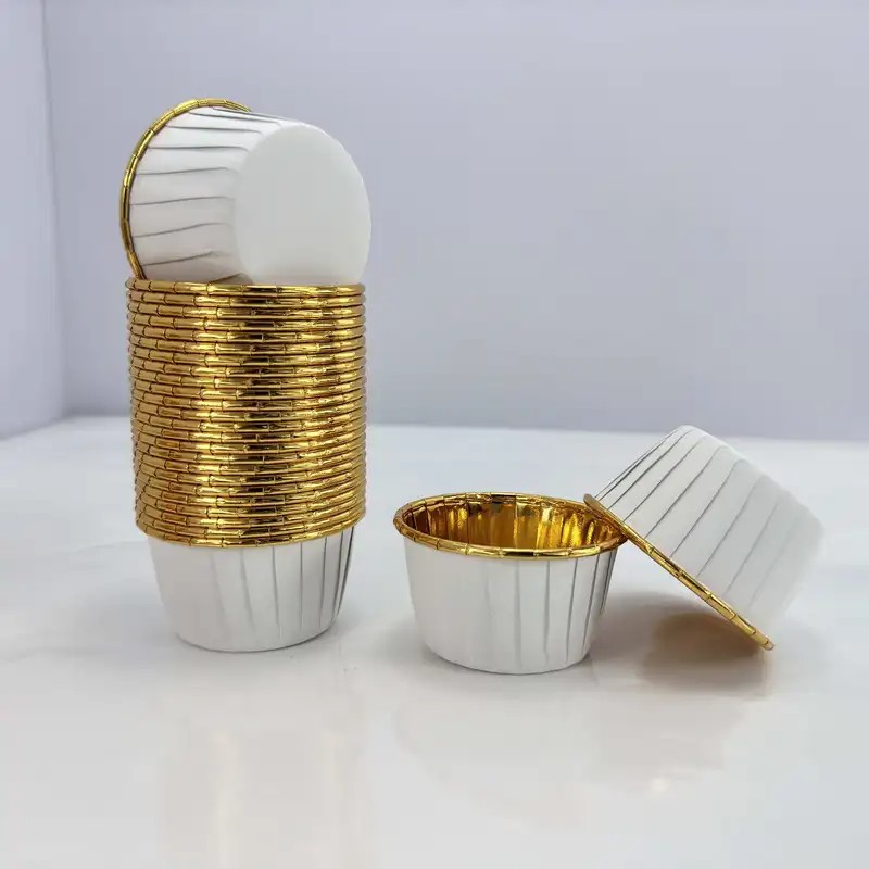 Metalik Cupcake Kapsül 50x39 50'li - Beyaz