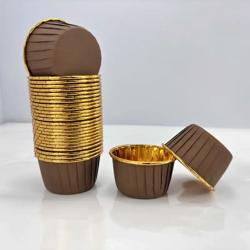Metalik Cupcake Kapsül 50x39 50'li - Kahverengi