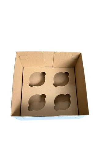 4'lü Cupcake Kutusu Beyaz