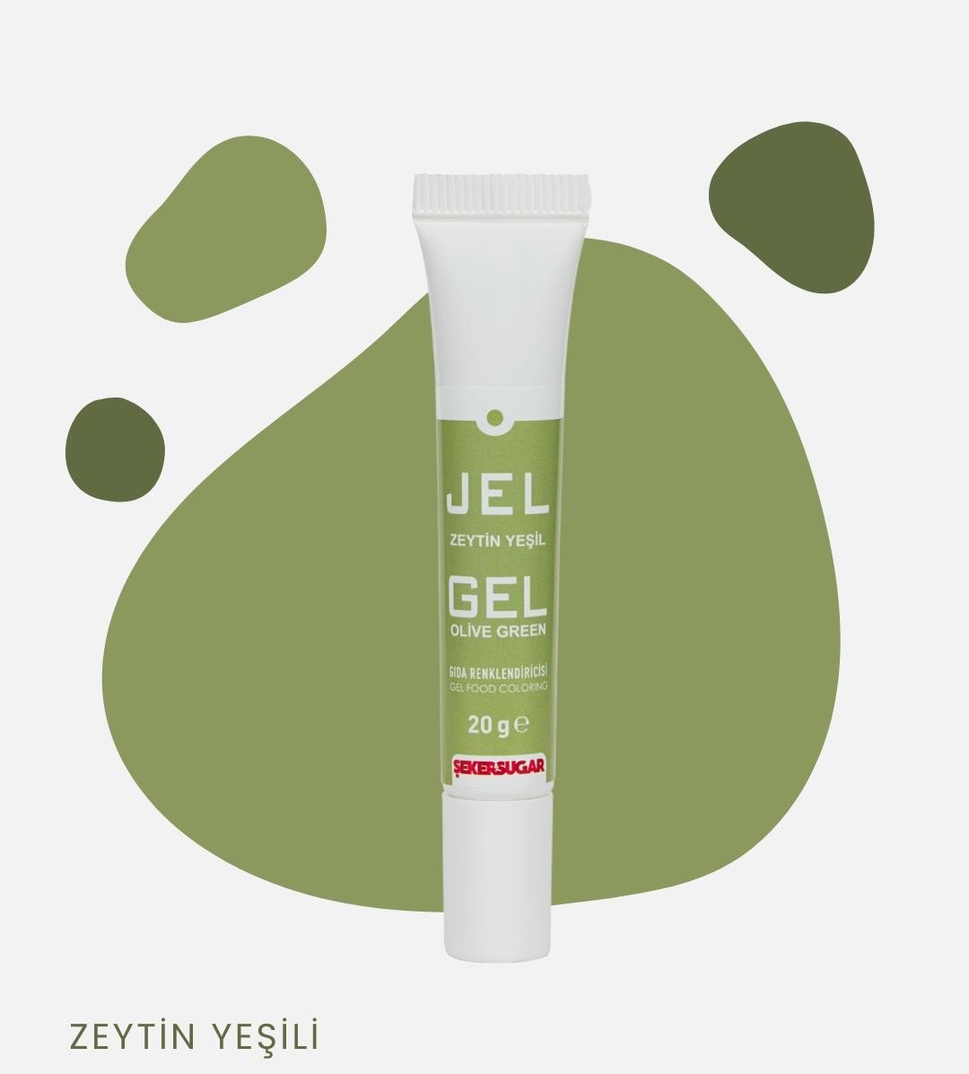 Şeker & Sugar Jel Gıda Boyası Tüp 20 Gr - Zeytin Yeşil