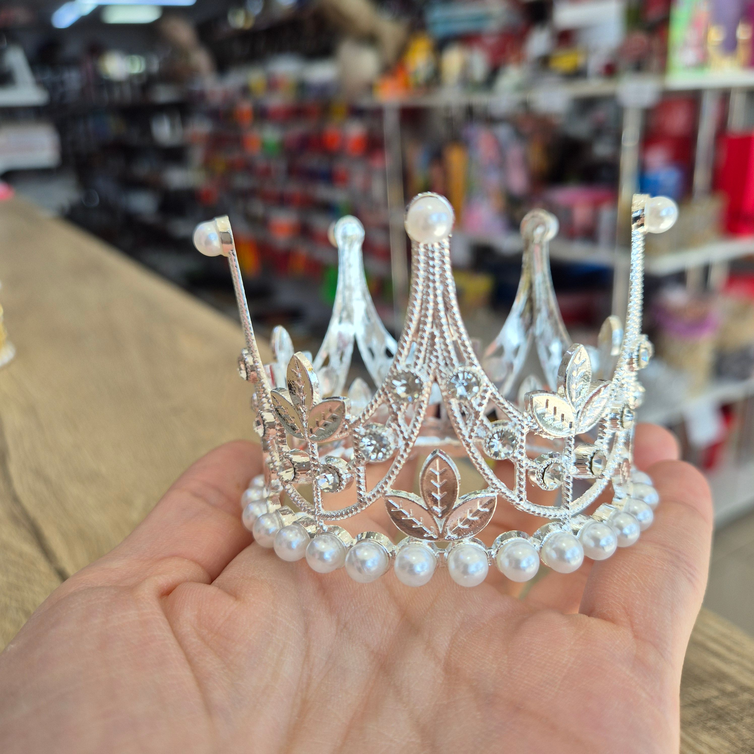 Metal Taç Orta 7x5.5 Cm - Gümüş