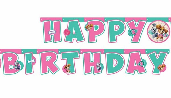 Lisanslı Paw Patrol Skye Happy Birthday Banner