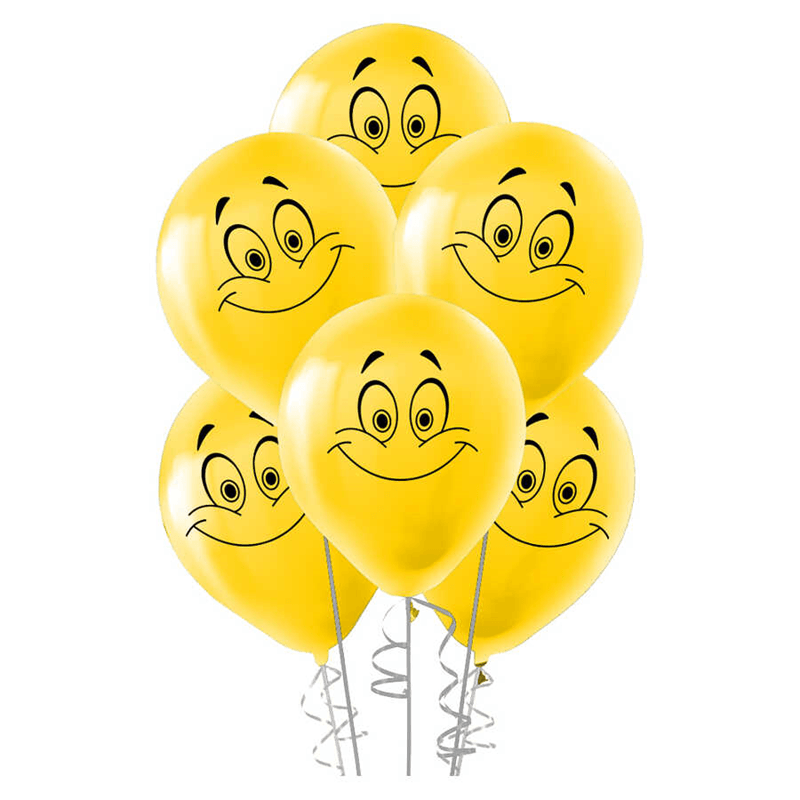 Baskılı Büyük Balon Smile Sarı 5'li