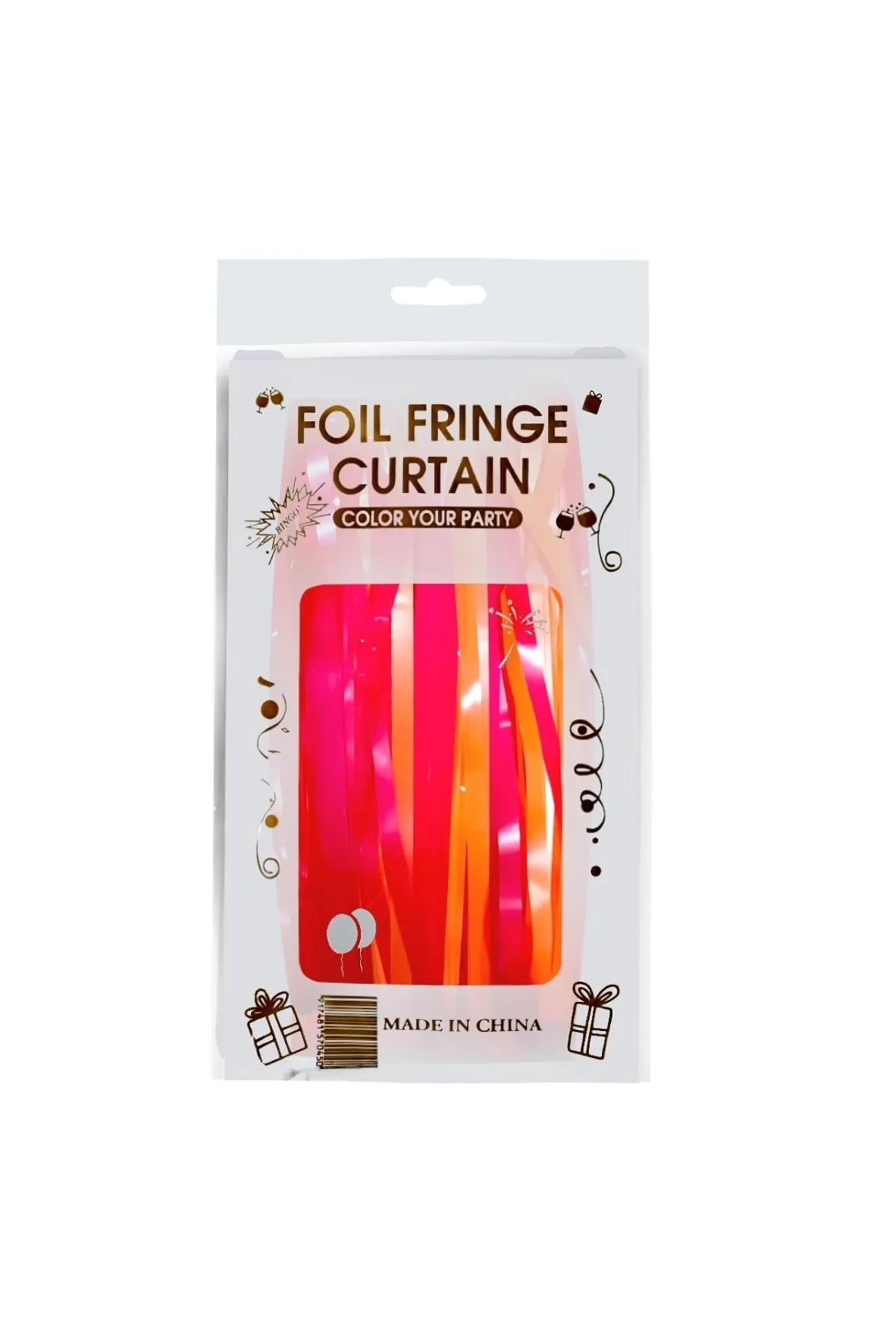 İthal Metalize Arka Fon - Sarı Kırmızı