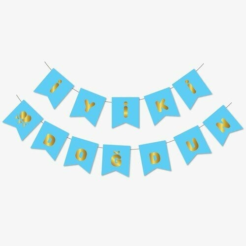 İyi ki Doğdun Banner Yazı Mavi Gold