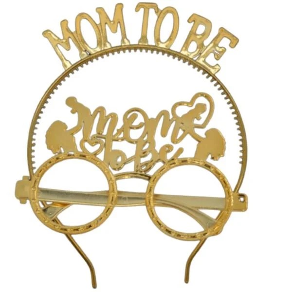 Mom to Be Gözlük Taç Set - Gold