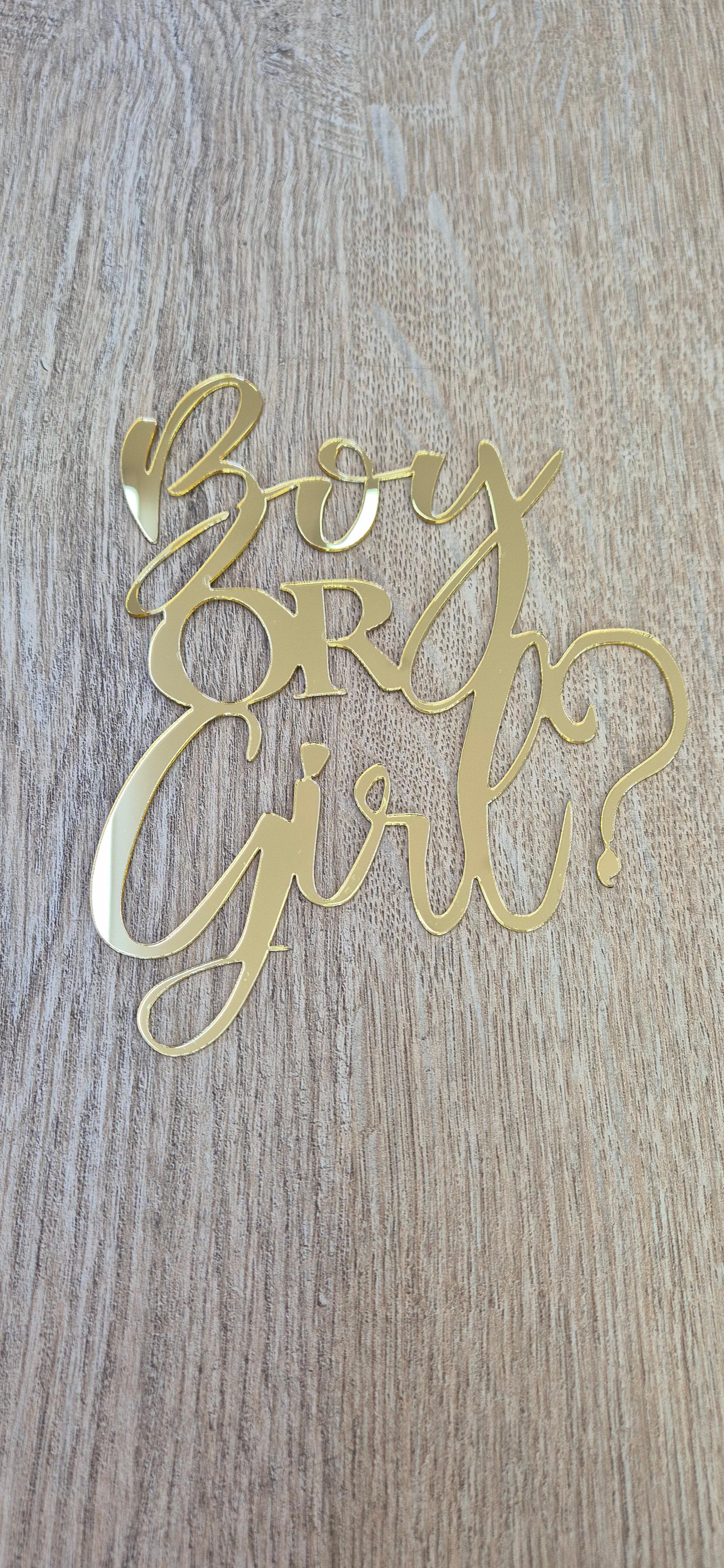 Pleksi Boy or Girl 12x14.5 Cm RS - Gold