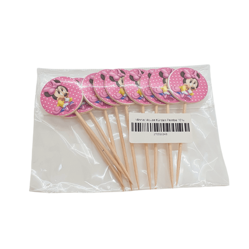 Minnie Mouse Kürdan Pembe 10'lu