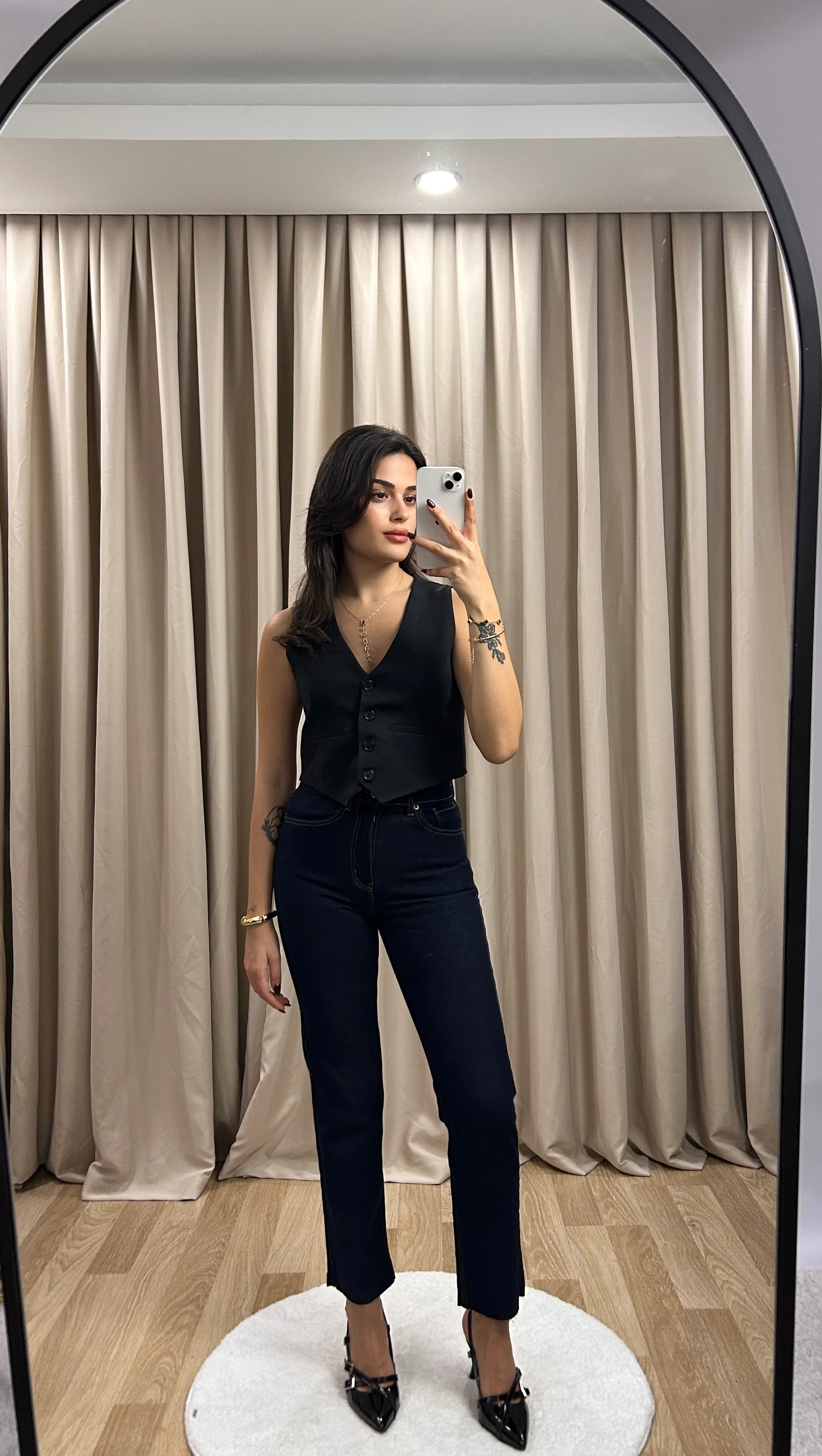 BOY FİT KESİK PAÇA JEAN - Lacivert