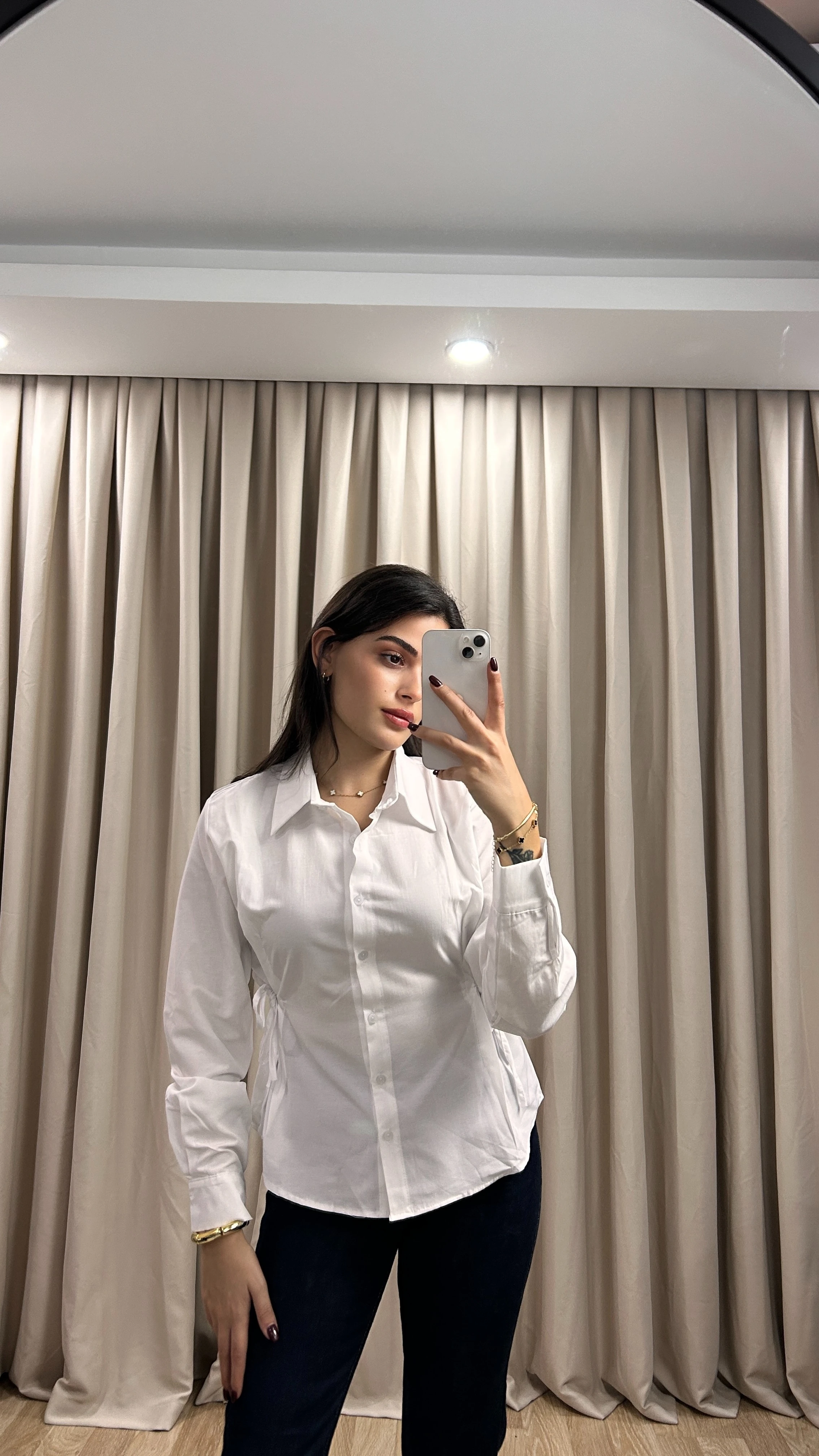 YANDAN BAĞLAMALI GÖMLEK