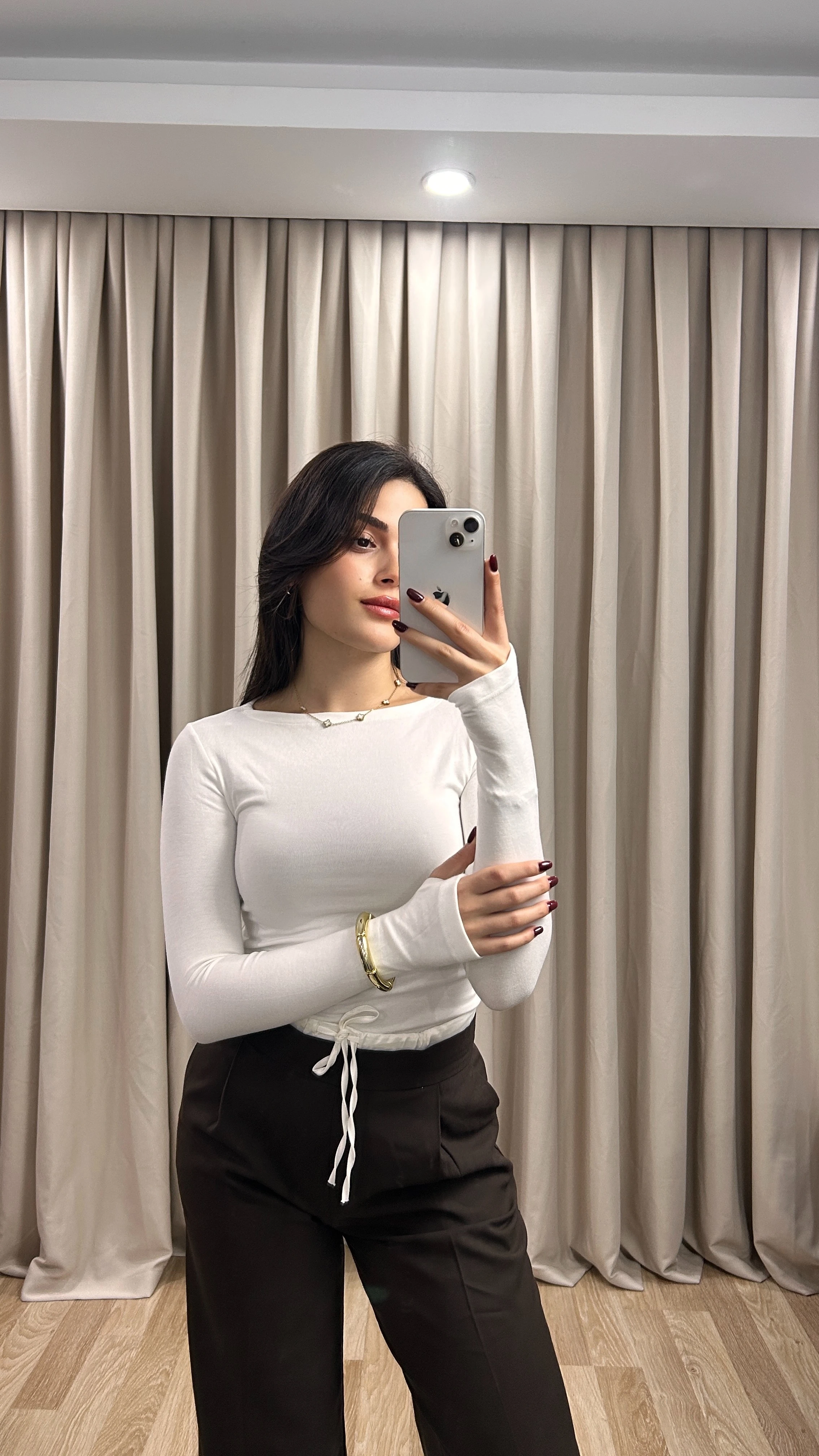 KAYIK YAKA BASIC - Beyaz