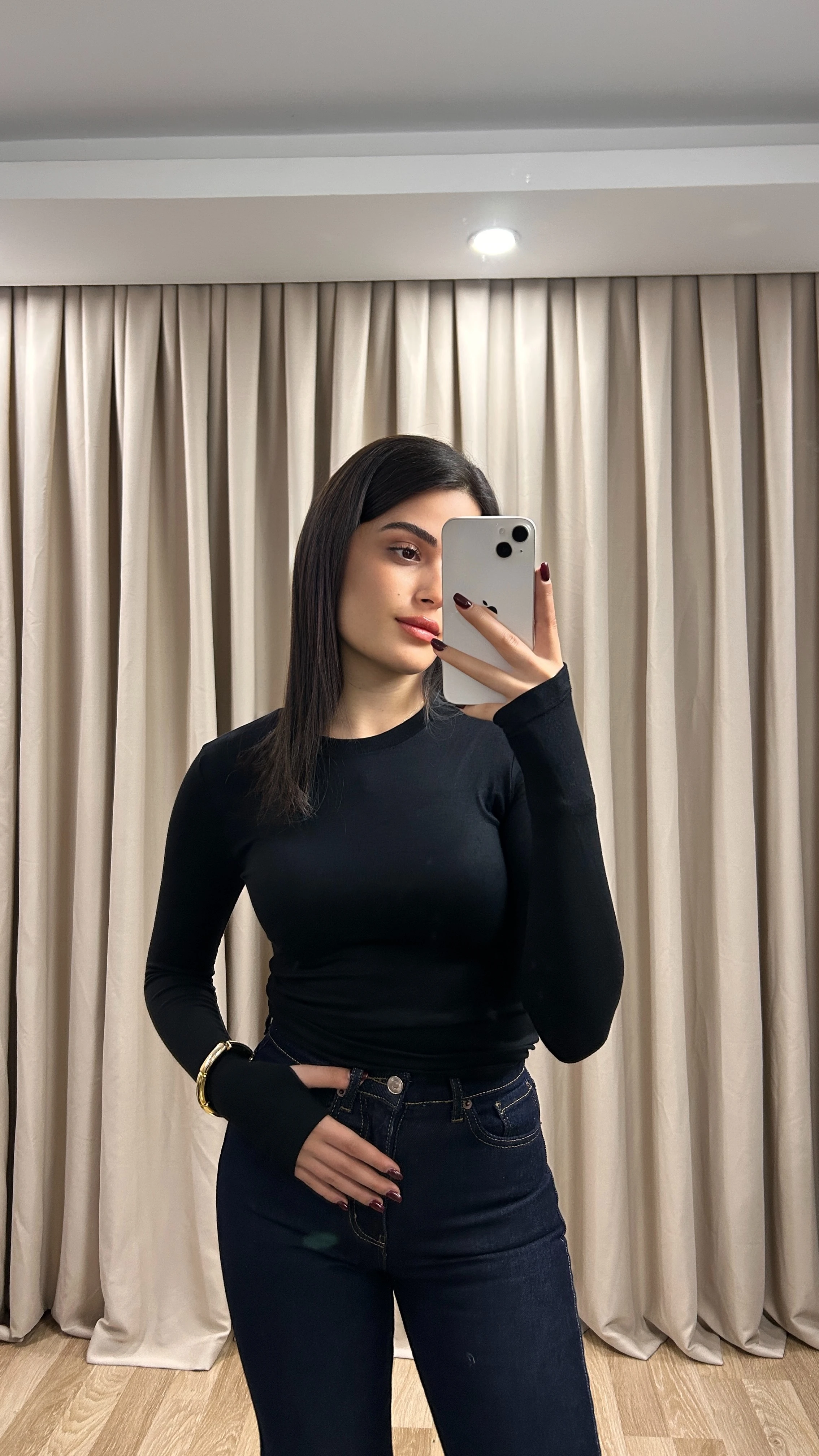 BİSİKLET YAKA BASIC - Siyah