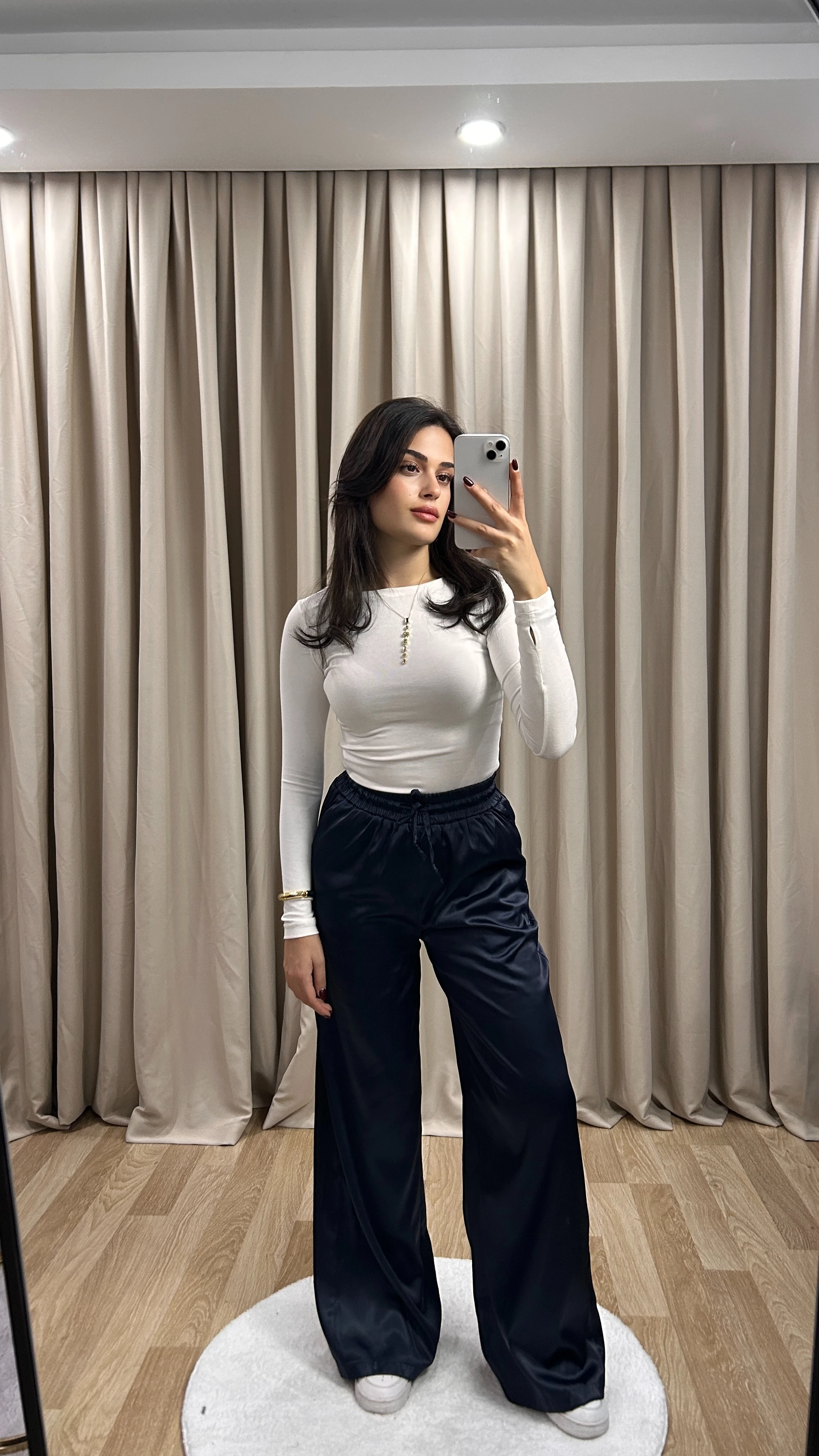 SATEN PANTOLON - Lacivert