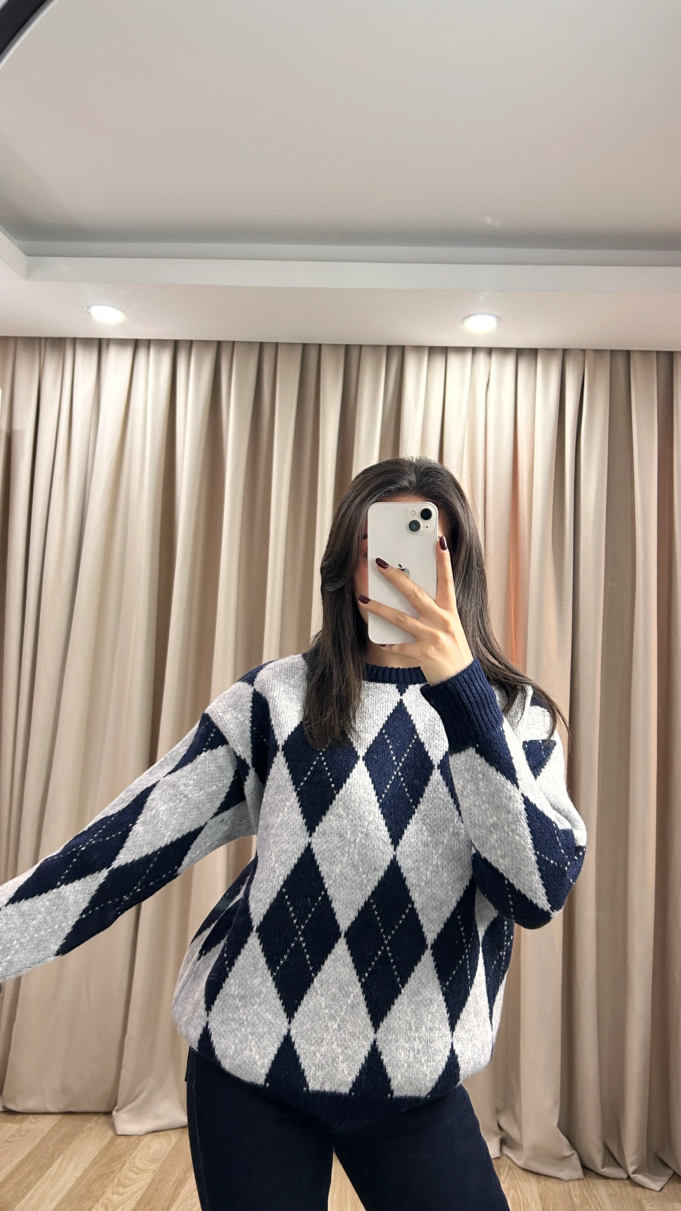 BAKLAVA DESENLİ KAZAK