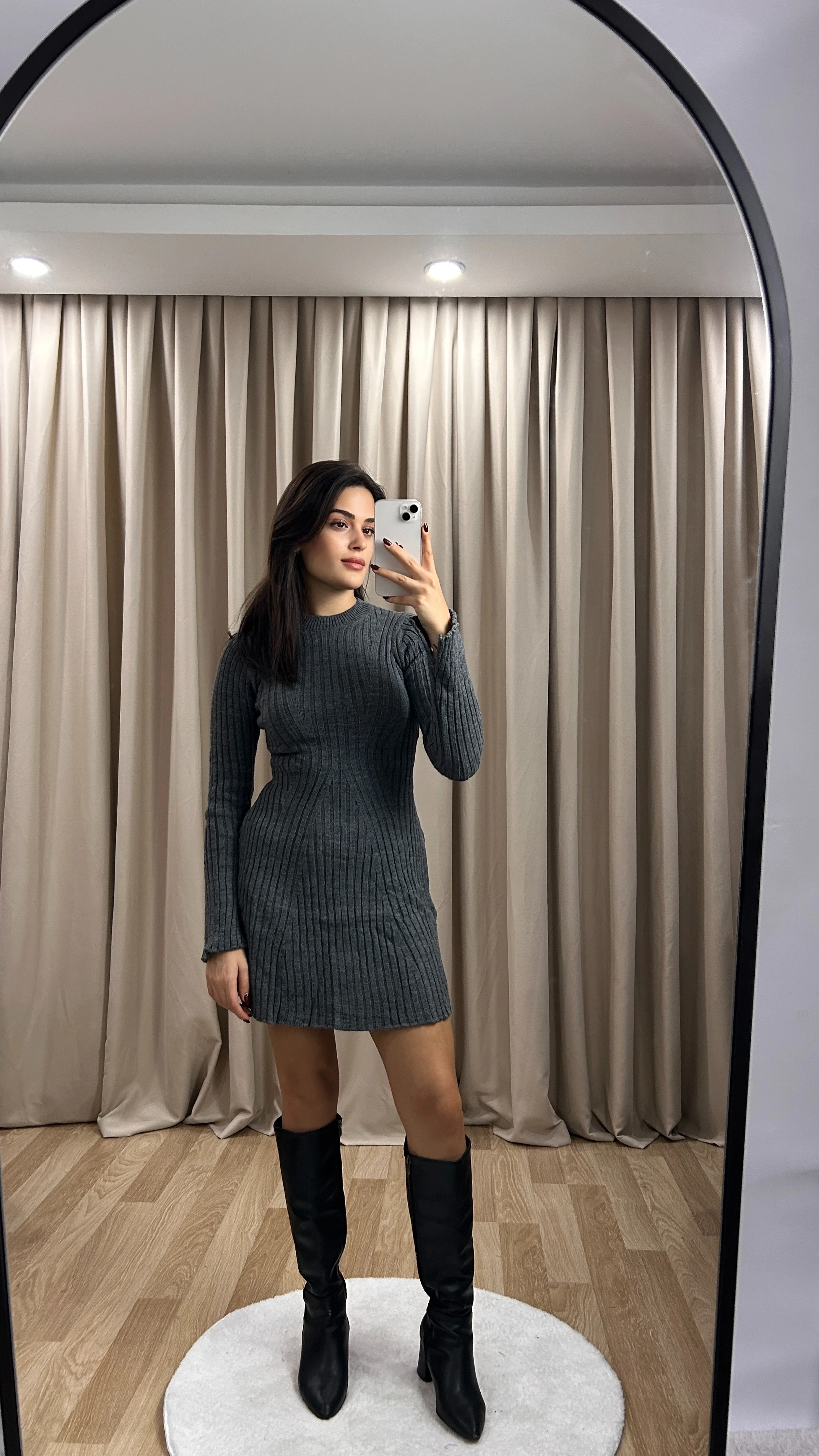 TRİKO ELBİSE - Siyah