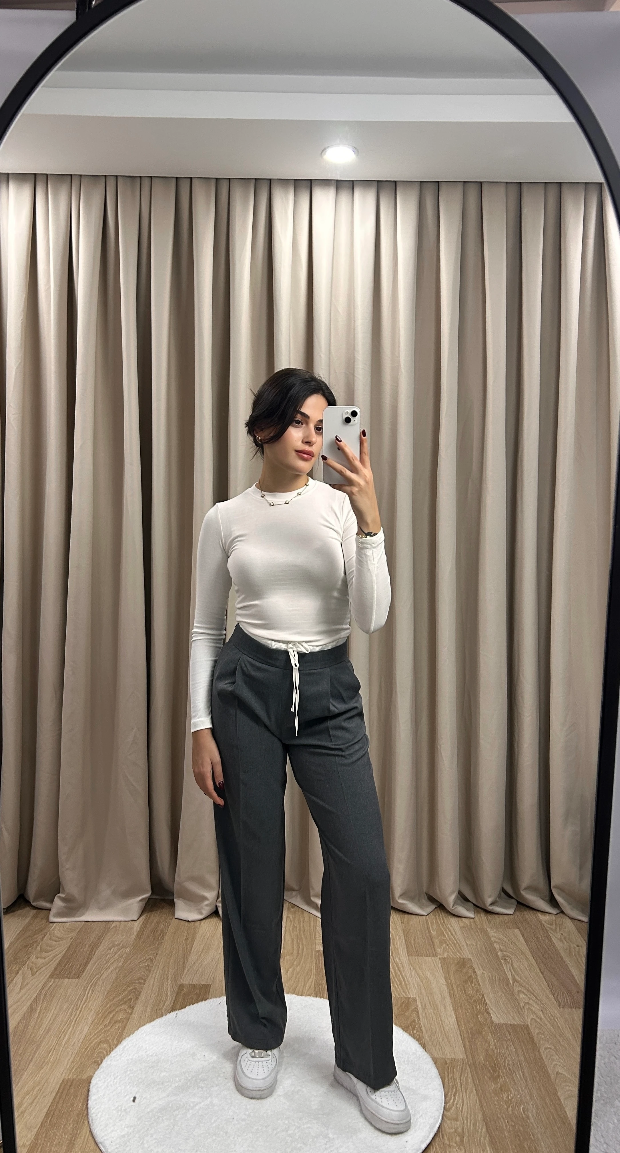 BEL DETAYLI PALAZZO PANTOLON - Gri