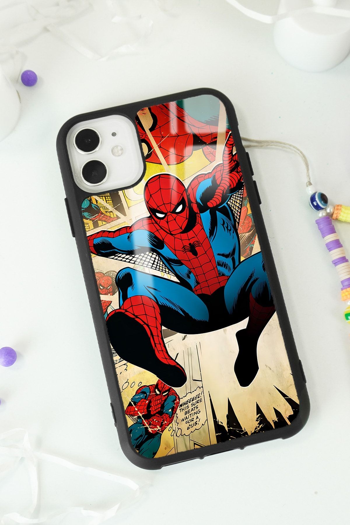 iPhone 11  Uyumlu Spider-man Örümcek Adam Tasarımlı Glossy Telefon Kılıfı