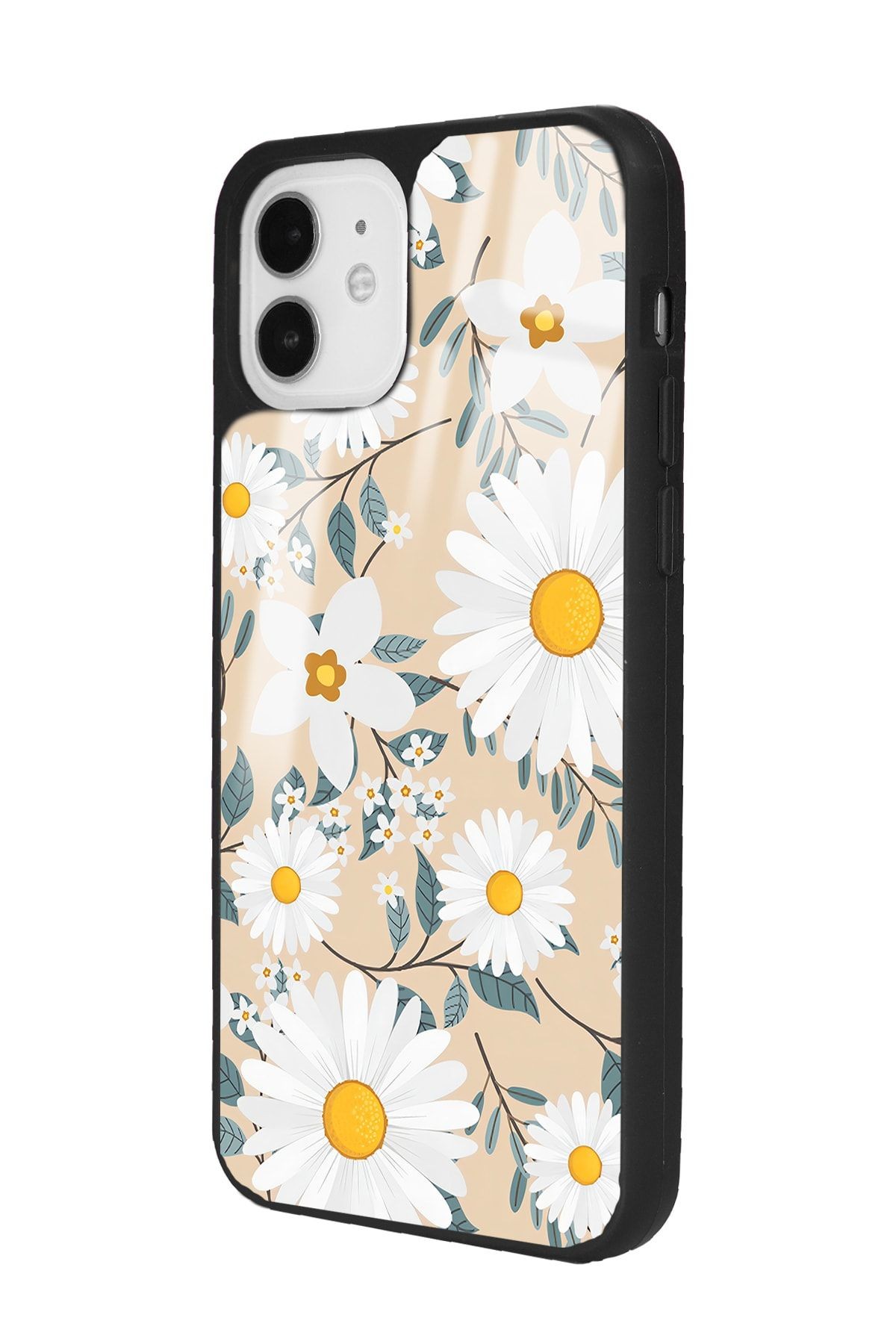 iPhone 11 Büyük Papatya Tasarımlı Glossy Telefon Kılıfı