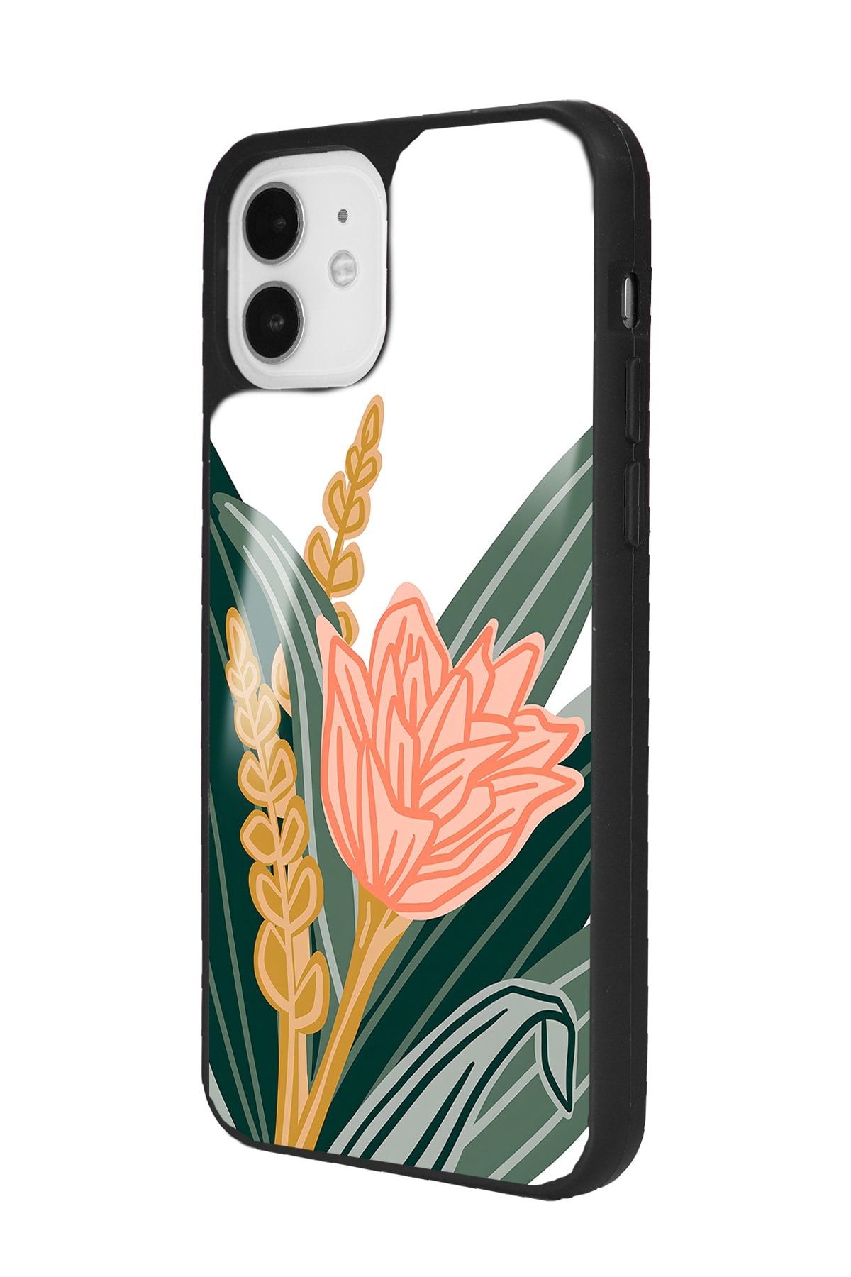 iPhone 11 Beyaz Karanfil Tasarımlı Glossy Telefon Kılıfı