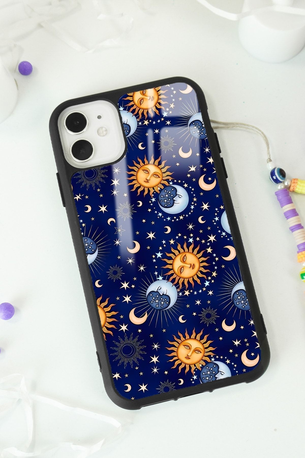 iPhone 11 Ay Güneş Pijama Tasarımlı Glossy Telefon Kılıfı