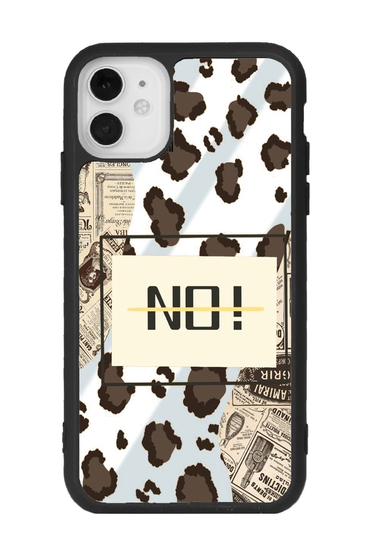 iPhone 11 NO Leopard Tasarımlı Aynalı Glossy Telefon Kılıfı