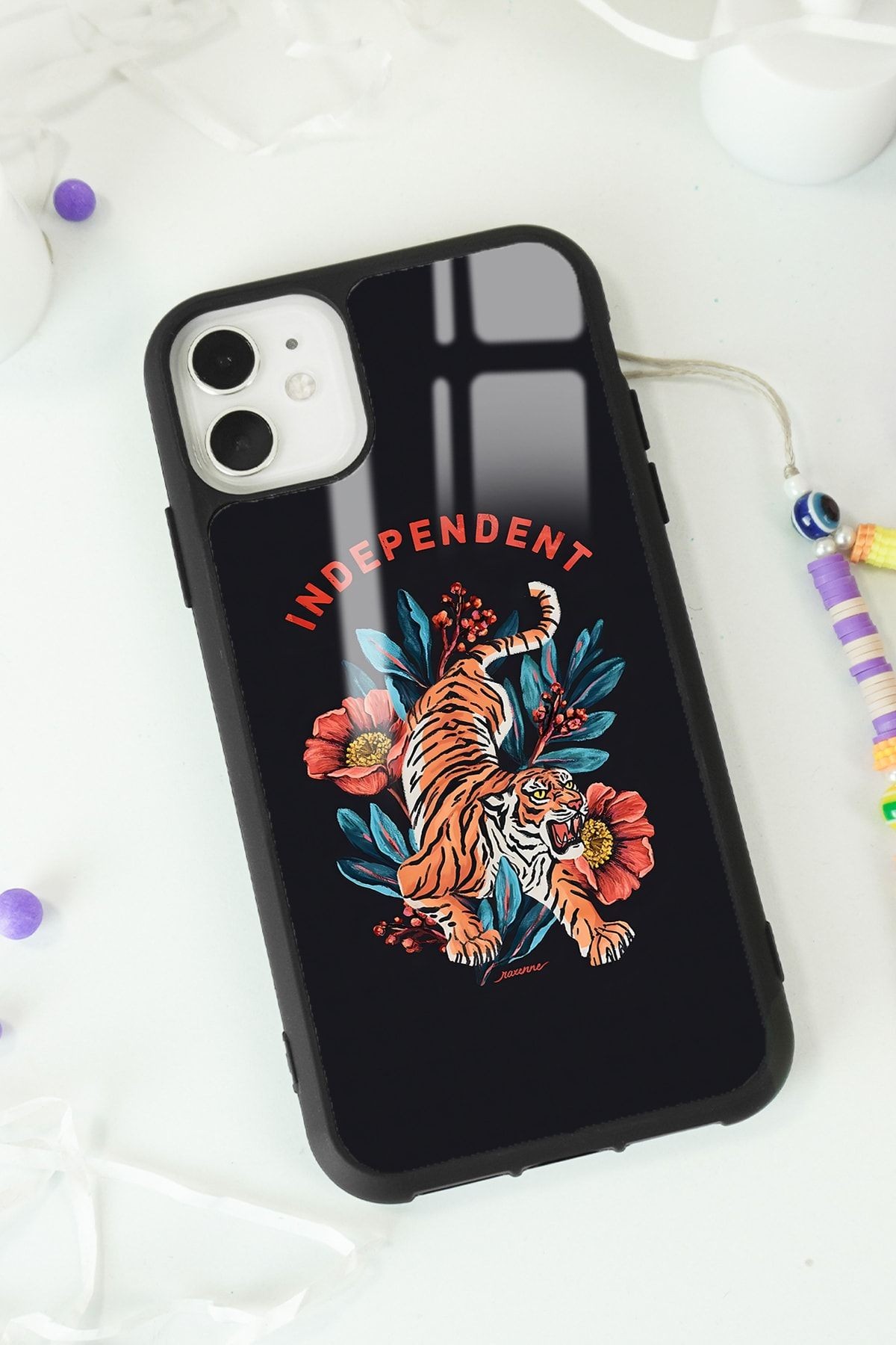 iPhone 11 Bağımsız Kaplan Tasarımlı Glossy Telefon Kılıfı
