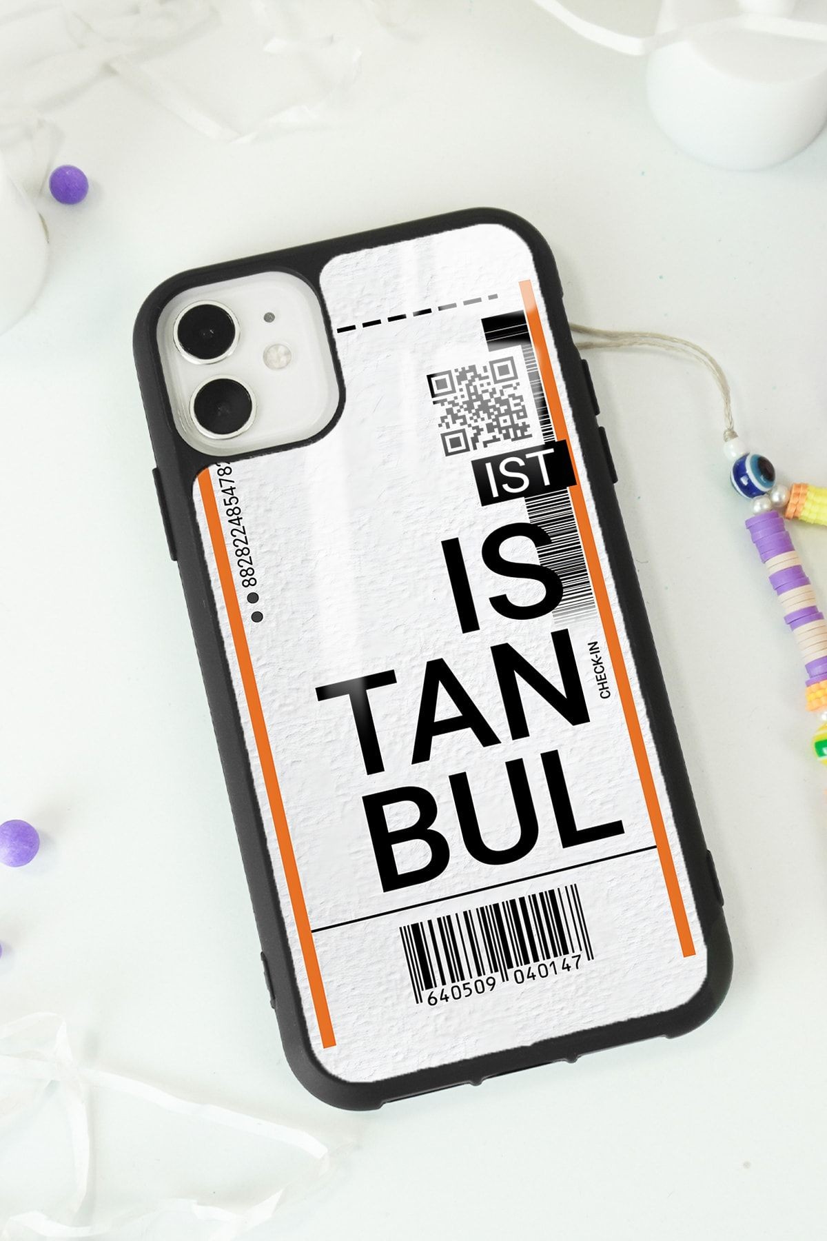 iPhone 11 Bilet Tasarımlı Tasarımlı Glossy Telefon Kılıfı