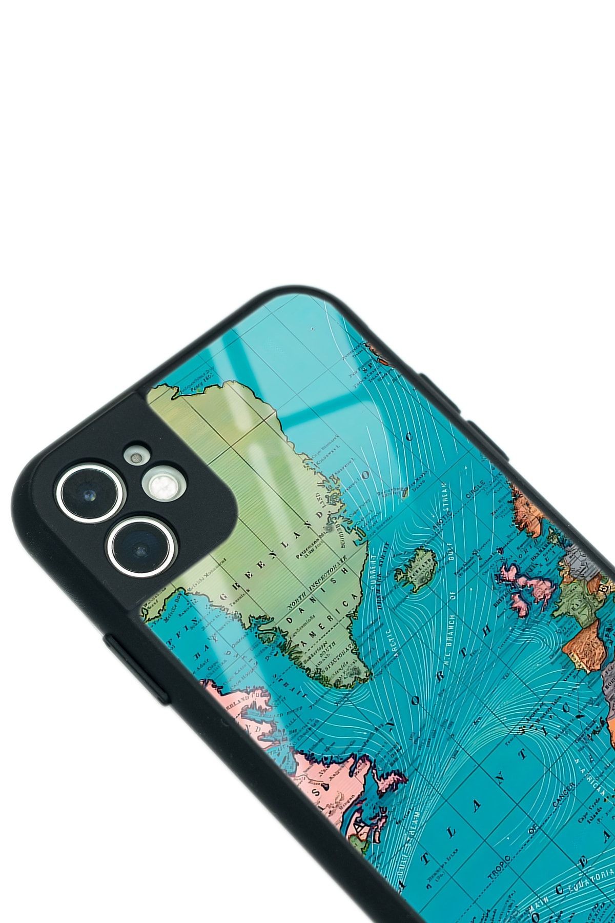 iPhone 11 Atlantic Map Tasarımlı Glossy Telefon Kılıfı
