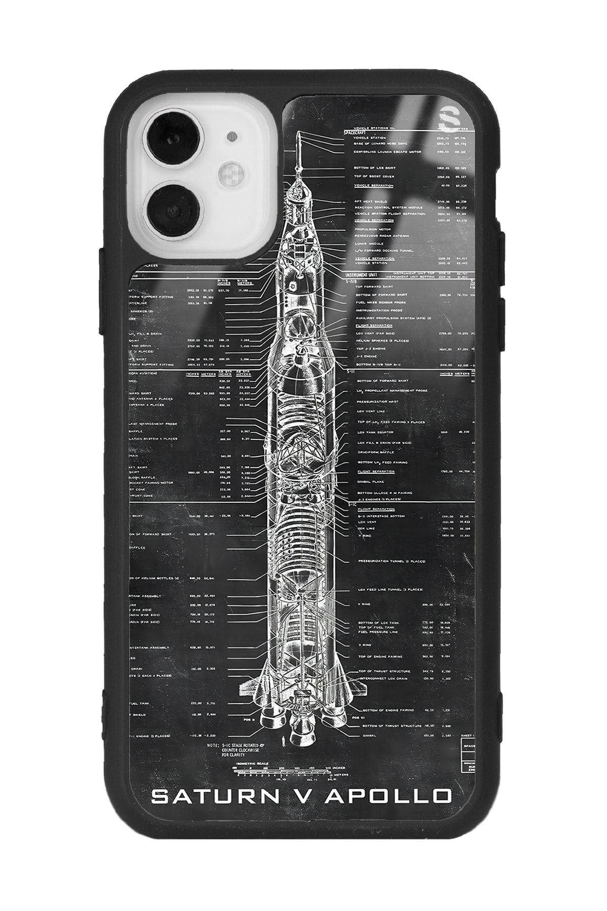 iPhone 11 Apollo Plan Tasarımlı Glossy Telefon Kılıfı