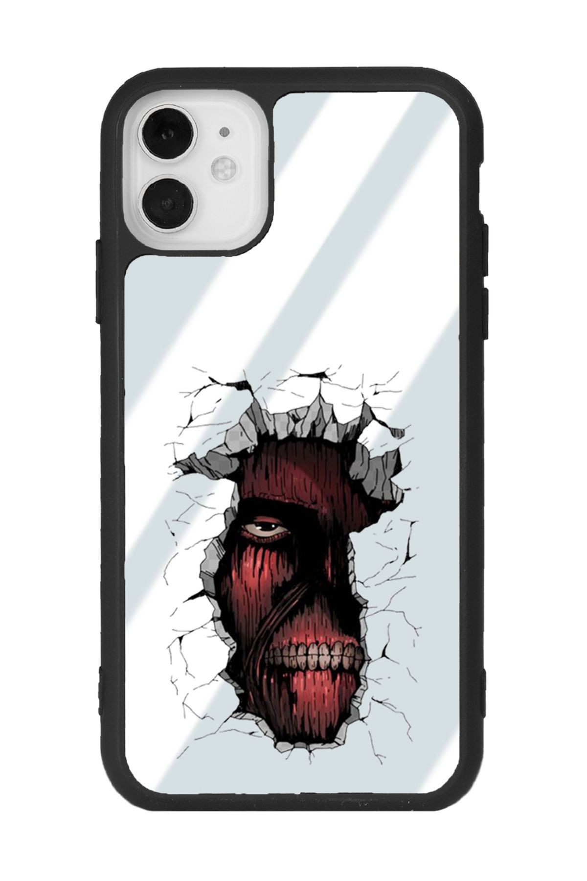 iPhone 11 Red Skull Tasarımlı Aynalı Glossy Telefon Kılıfı