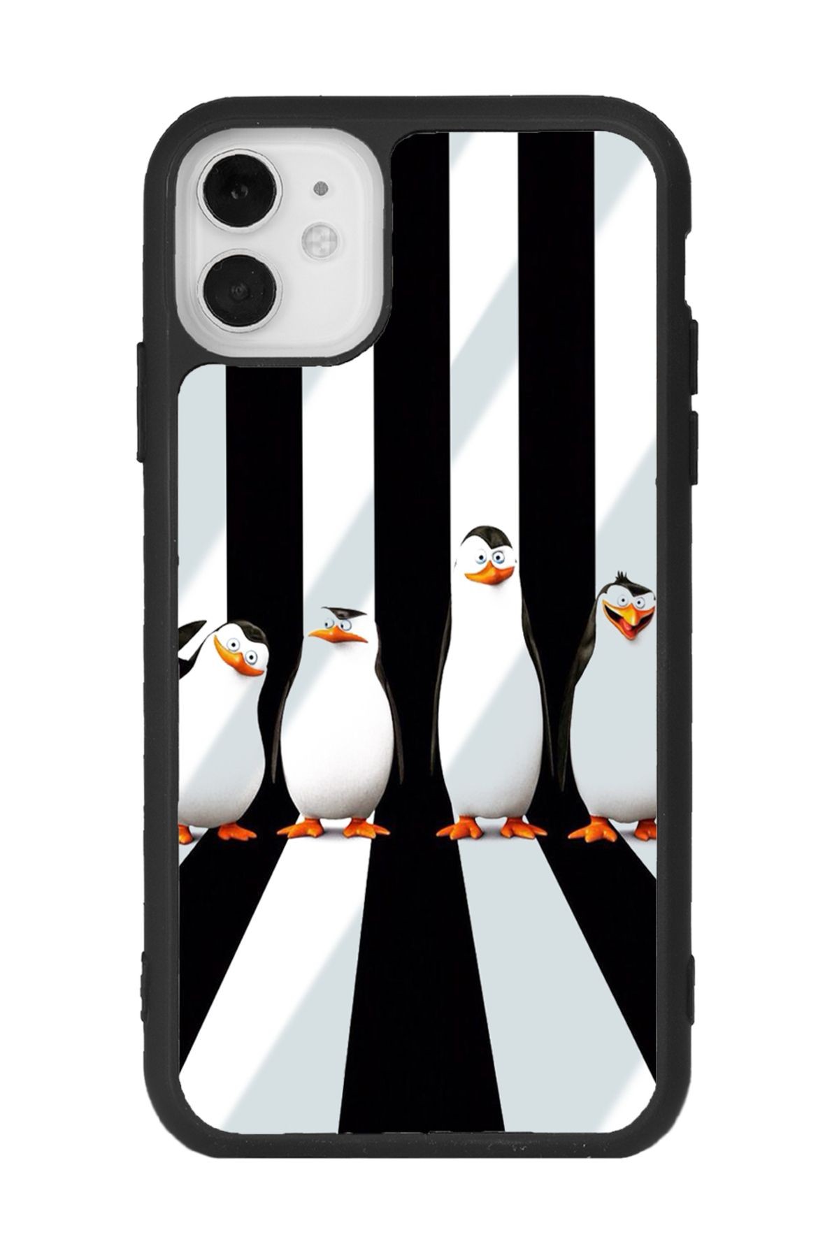 iPhone 11 Penguen Tasarımlı Aynalı Glossy Telefon Kılıfı