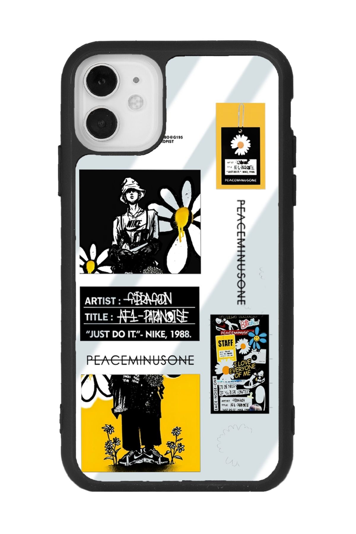 iPhone 11 Yellow Flowers Tasarımlı Aynalı Glossy Telefon Kılıfı