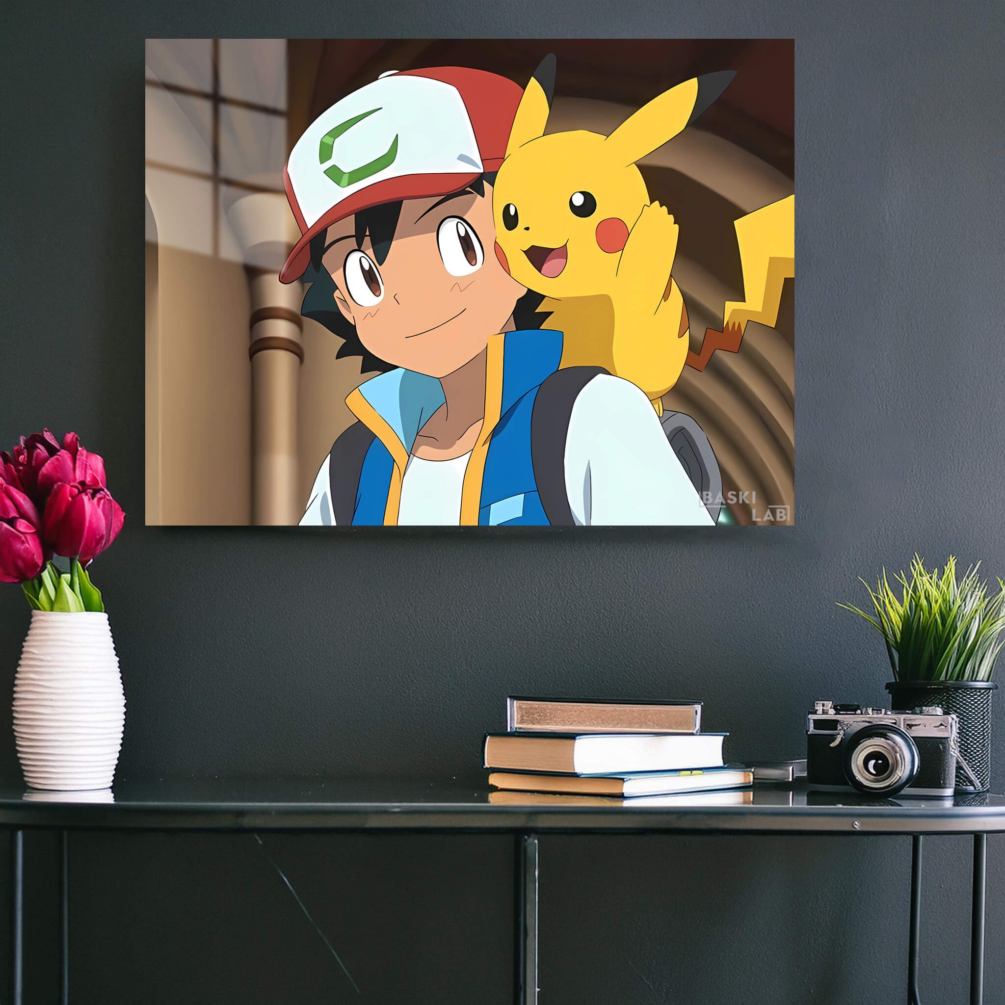 Ash and Ketchum Pikachu Metal Poster 50