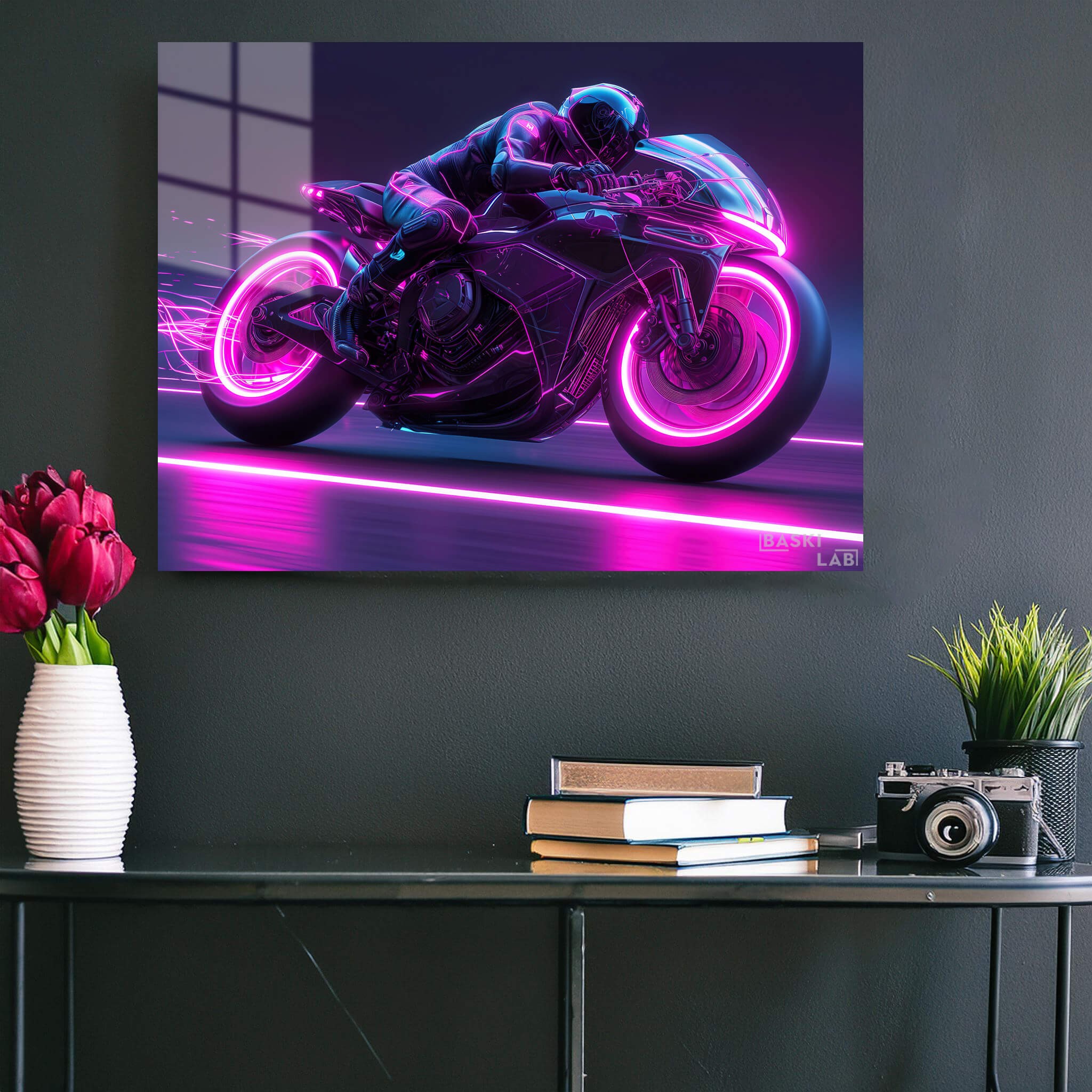 Neon Motor Metal Poster 129