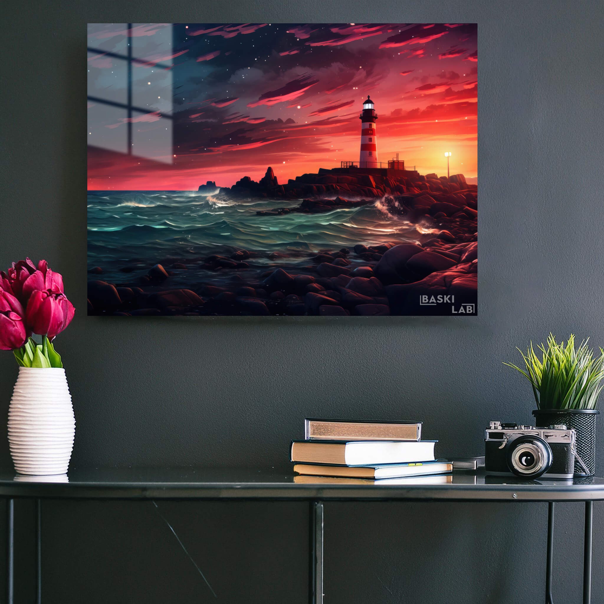 Lighthouse Sunset Metal Poster 121