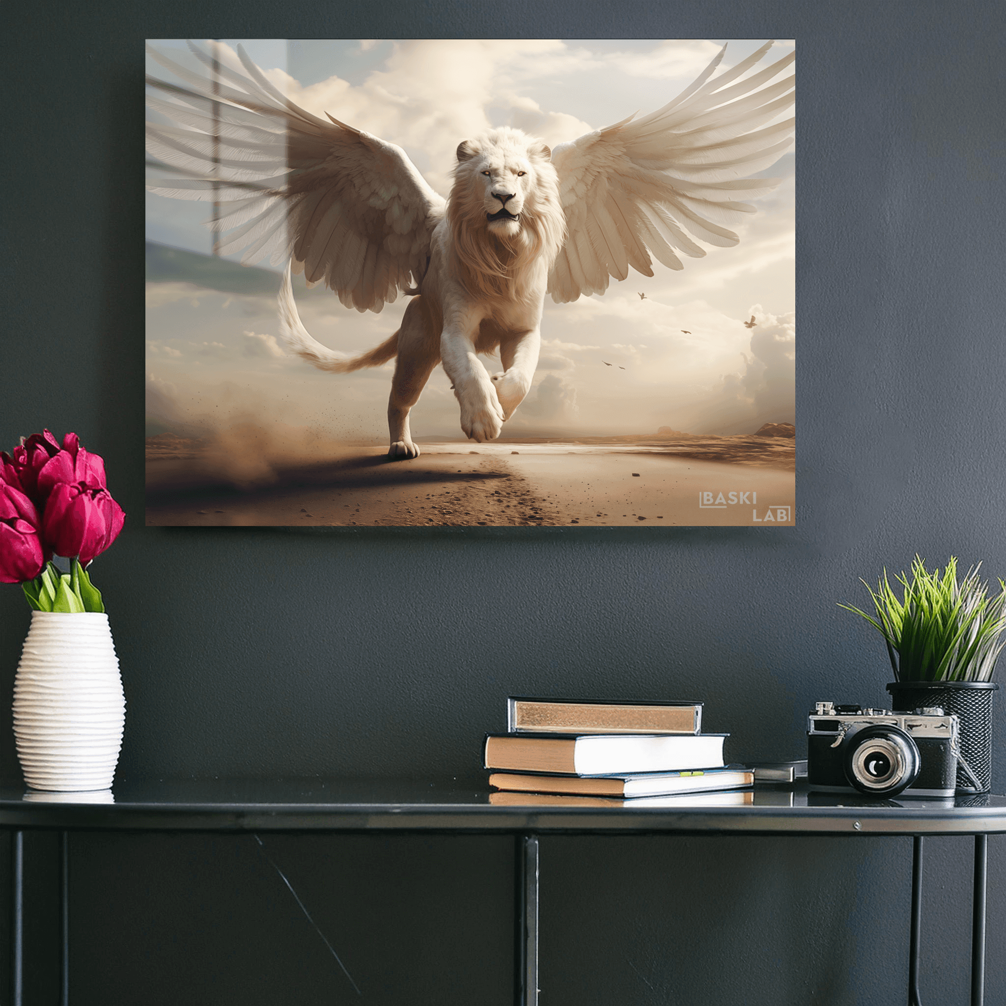 White Lion Wings Metal Poster 11