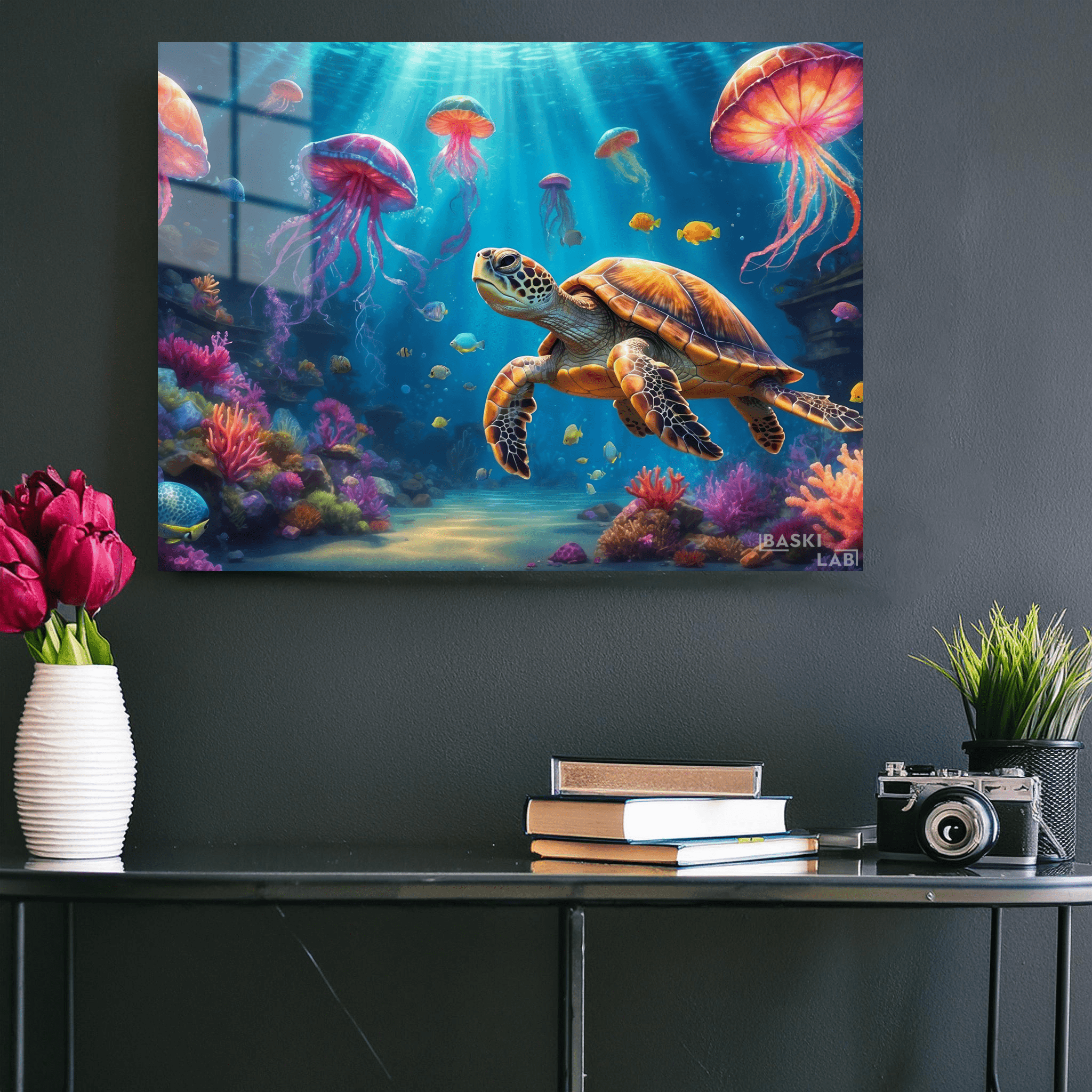 Underwater Scenery Turtle Metal Poster 29