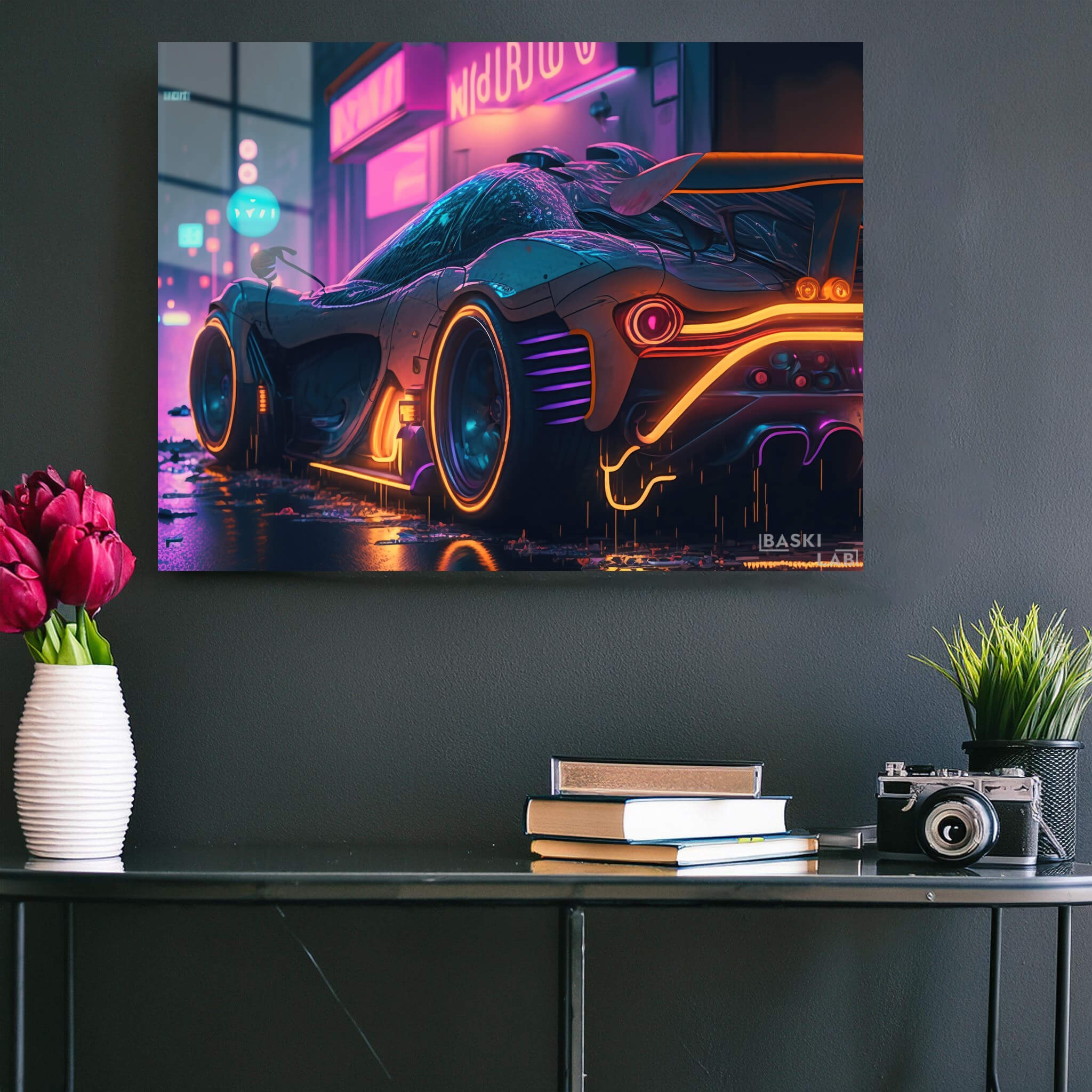 Sports Car Lights Metal Poster 148