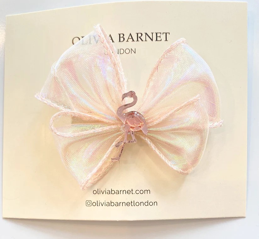 Flamingo Bow Hair Clip