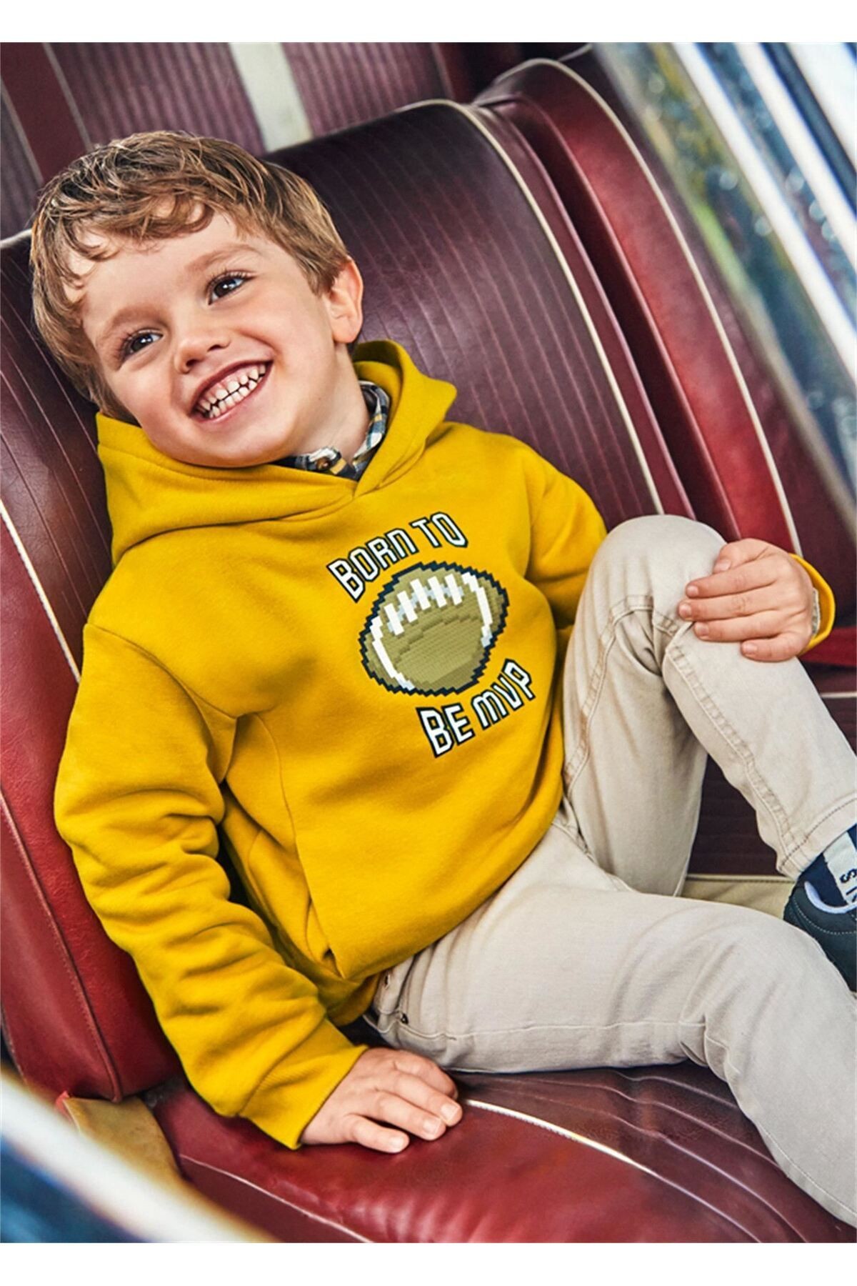 Erkek Çocuk Baskılı Sweatshirt Sarı 4451