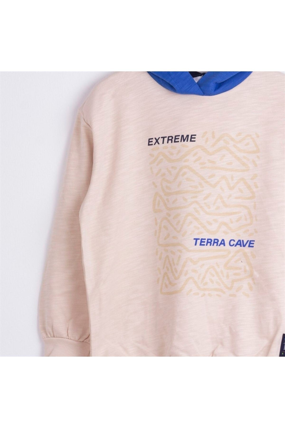 Erkek Çocuk Mevsimlik Yüzde Yüz Pamuklu, Kapüşonlu Sweatshirt