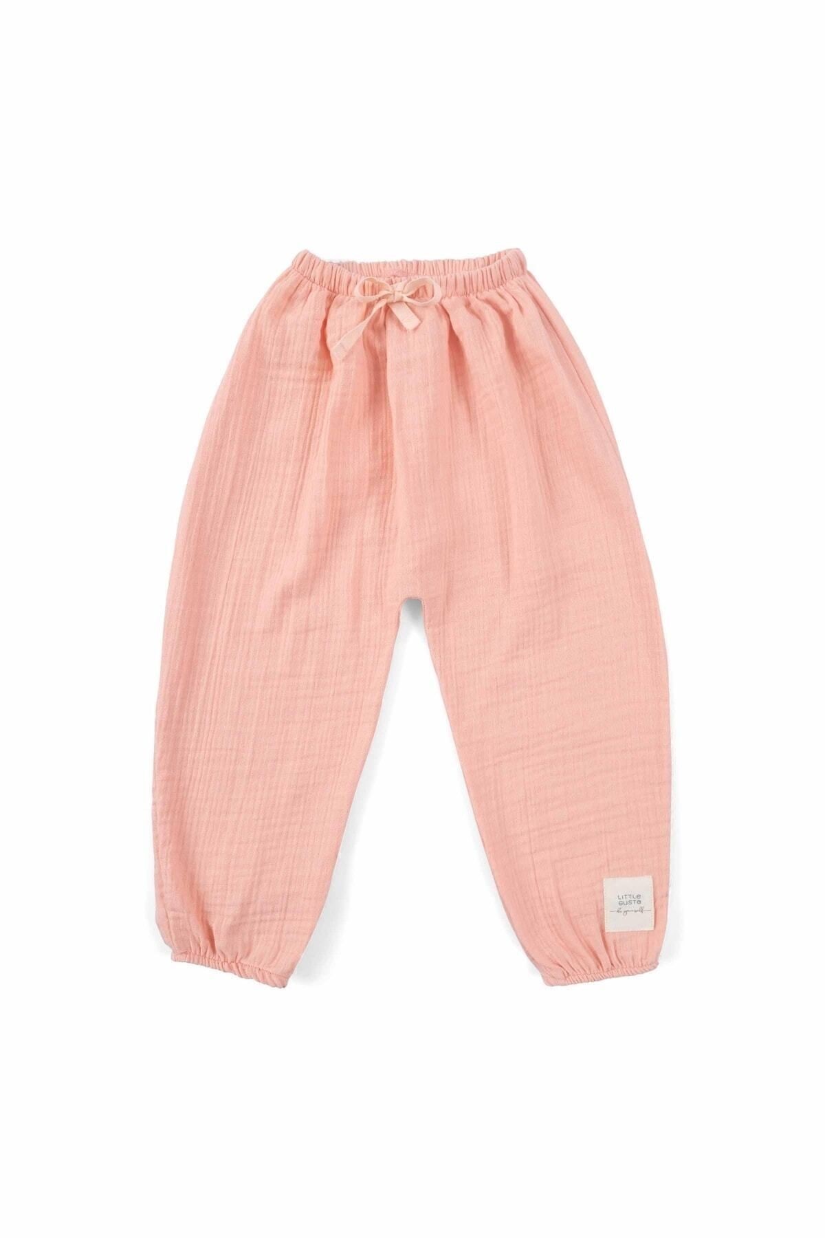 Müslin Pantolon Pembe Organik Pamuk