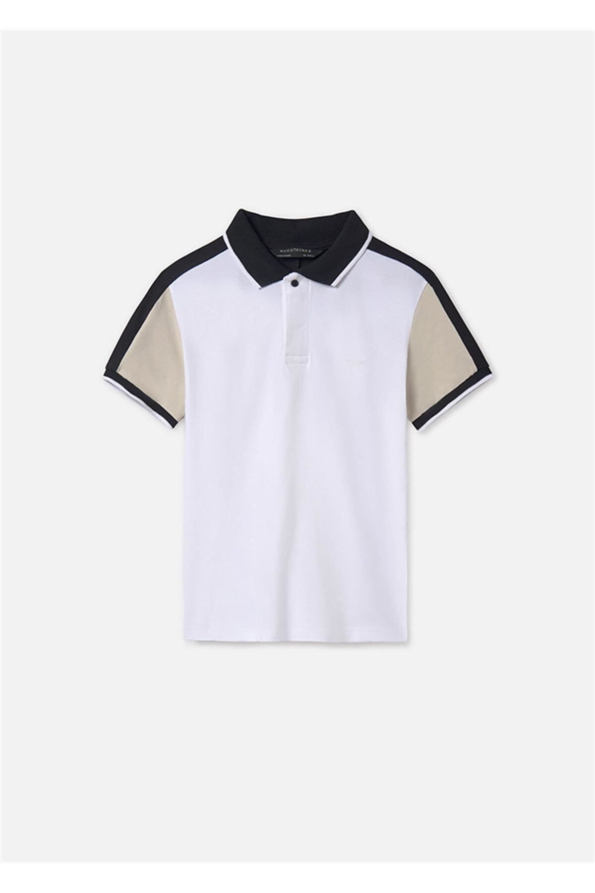 Erkek Çocuk Polo Yaka Tişört Beyaz Krem 6134